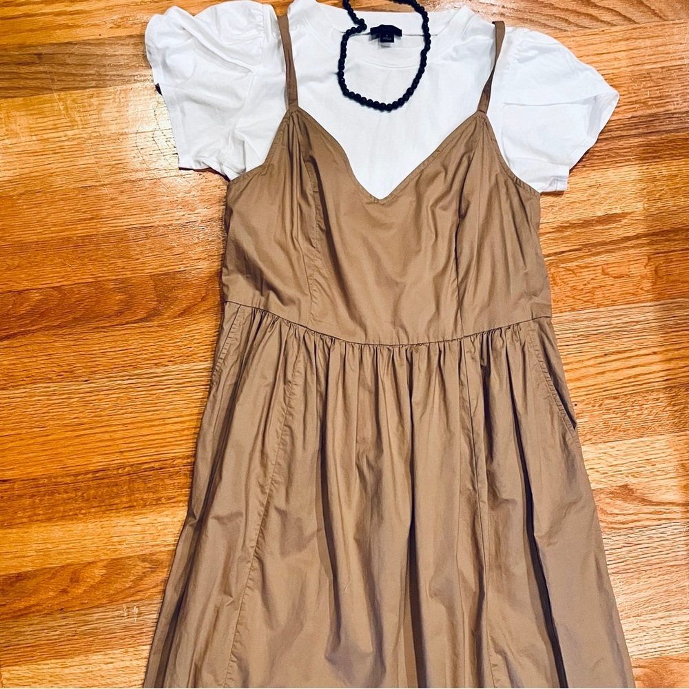 Old Navy Catherine Maxi Dress Tan Camel with Pockets